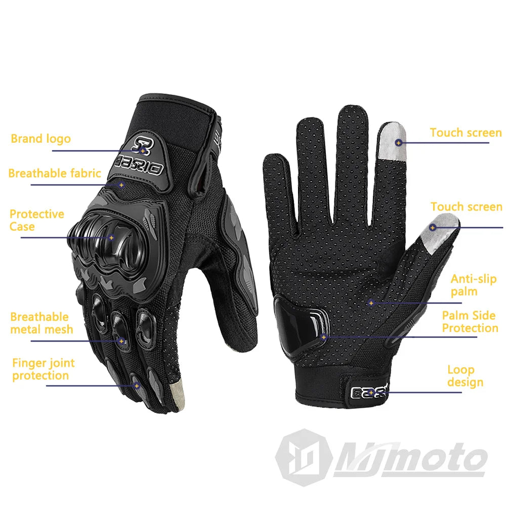Breathable Full Finger Motorcycle Gloves