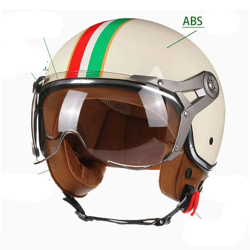 Retro Open Face Motorcycle Helmet