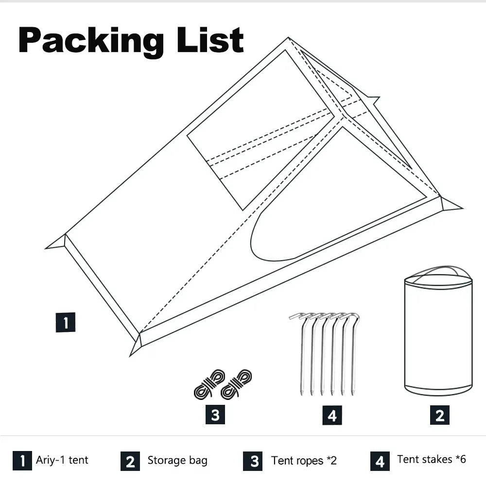 Lightweight Solo Trekking Pole Tent