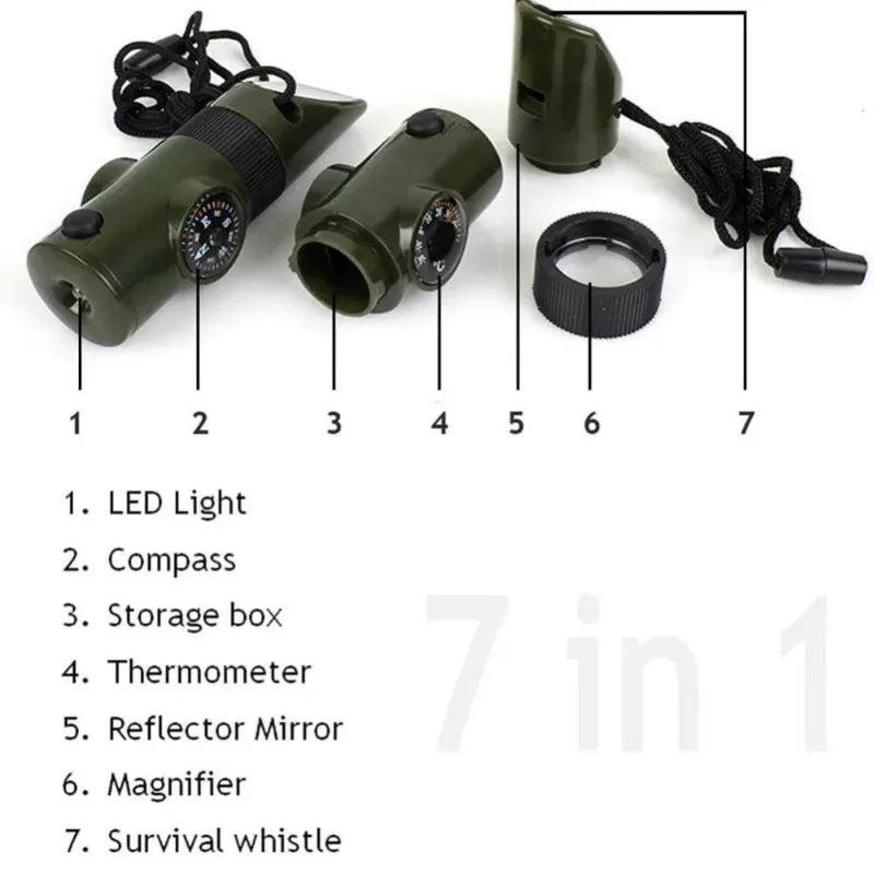 Multifunction Survival Whistle Compass