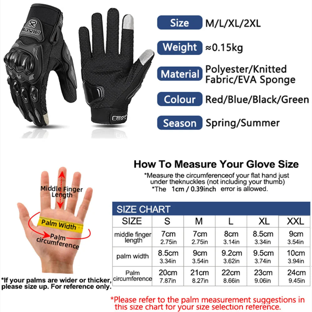 Breathable Full Finger Motorcycle Gloves