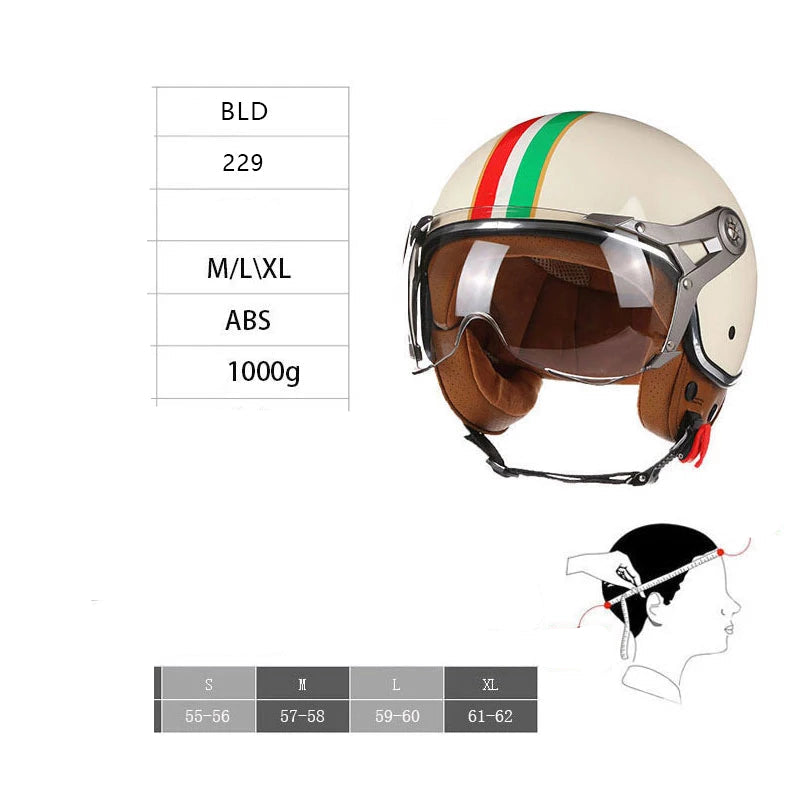 Retro Open Face Motorcycle Helmet